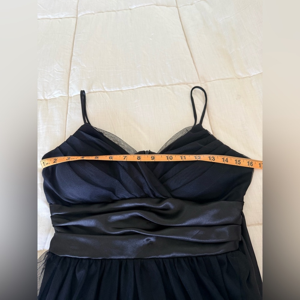 B Moss Y2K black tulle cocktail prom dress sweetheart neck purple beading 4 EUC - Picture 11 of 13